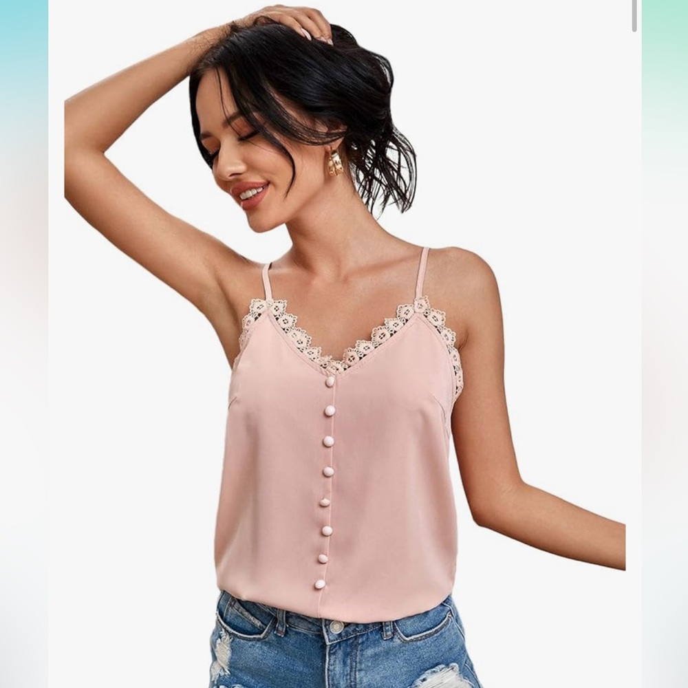 Pink Flirty Button Front Camisole
